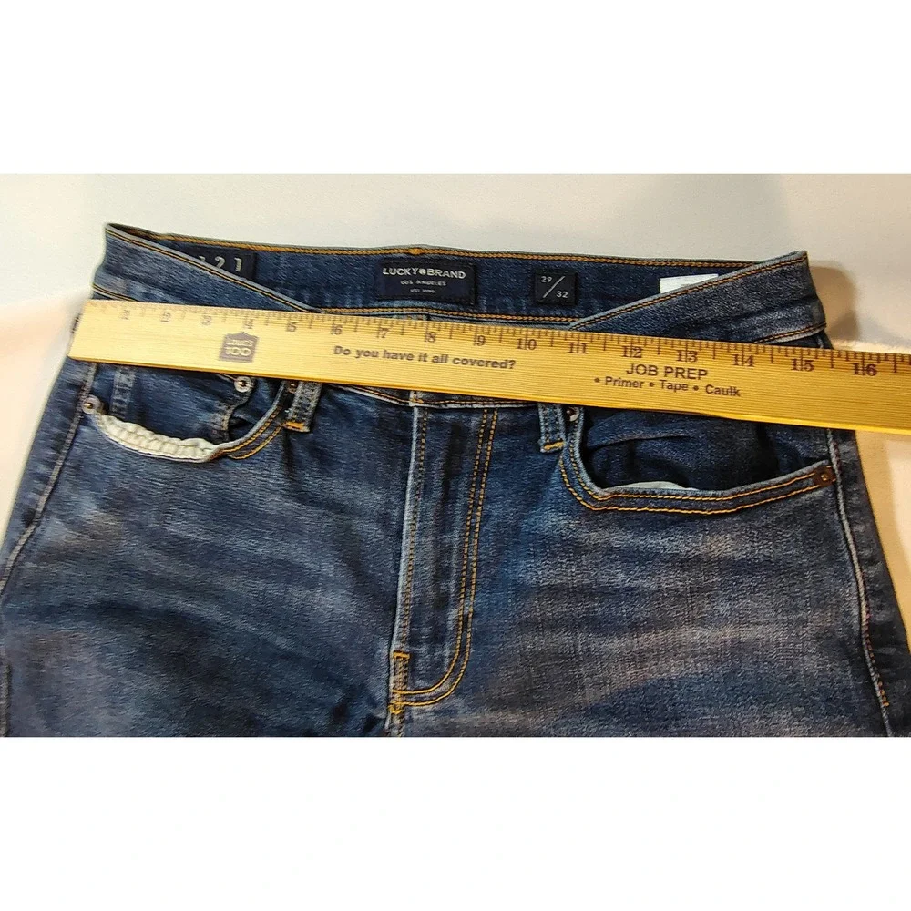 Lucky Brand 121 Slim Straight Mens Jeans 29x32 Dark Wash Blue Denim Stretch